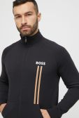 Бавовняна кофта BOSS чоловіча колір чорний з принтом (3081577)