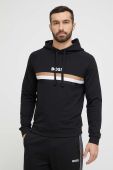 Кофта лаунж BOSS колір чорний з капюшоном візерунок (3150454)