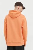 Бавовняна кофта Tommy Jeans чоловіча колір помаранчевий з капюшоном з аплікацією