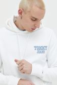 Бавовняна кофта Tommy Jeans чоловіча колір білий з капюшоном з принтом (2979526)