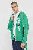 Кофта Tommy Jeans чоловіча колір зелений з капюшоном з аплікацією (3043488)