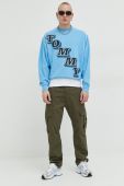 Кофта Tommy Jeans чоловіча  з принтом колір блакитний