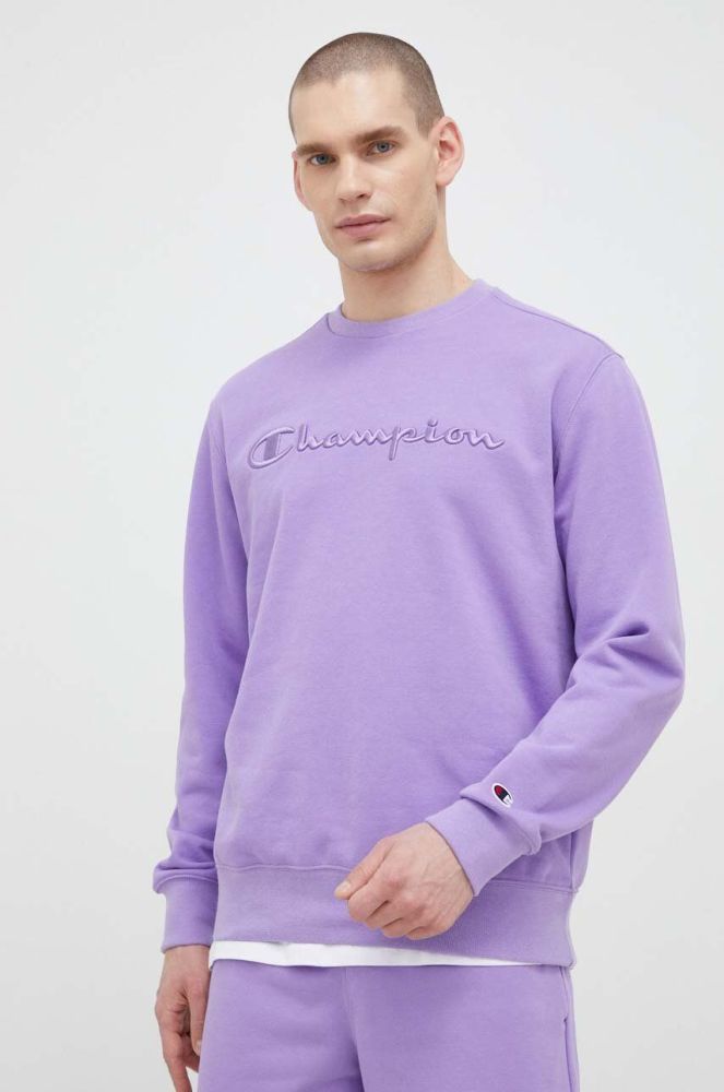 Кофта Champion чоловіча колір фіолетовий з аплікацією