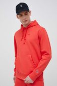 Кофта Champion чоловіча колір червоний з капюшоном однотонна