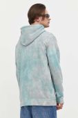 Бавовняна кофта DC чоловіча з капюшоном візерунок колір блакитний