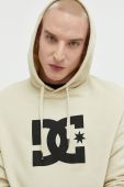 Кофта DC чоловіча колір бежевий з капюшоном з принтом