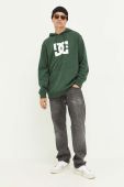 Кофта DC чоловіча колір зелений з капюшоном з принтом