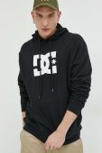 Кофта DC чоловіча колір чорний з капюшоном з принтом