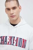 Кофта Champion чоловіча колір білий з капюшоном візерунок