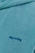 Кофта Superdry чоловіча колір бірюзовий з капюшоном однотонна