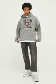 Кофта Vans чоловіча колір сірий з капюшоном візерунок