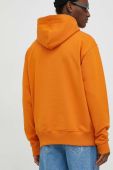 Бавовняна кофта Les Deux чоловіча колір помаранчевий з капюшоном з аплікацією