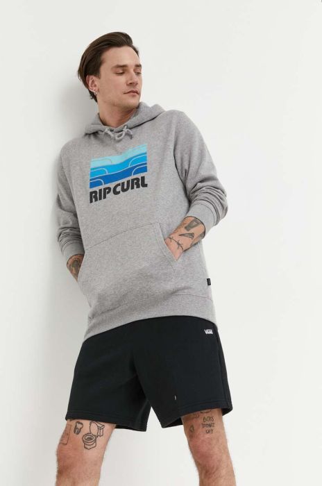 Кофта Rip Curl чоловіча колір сірий з капюшоном з принтом (3212734)