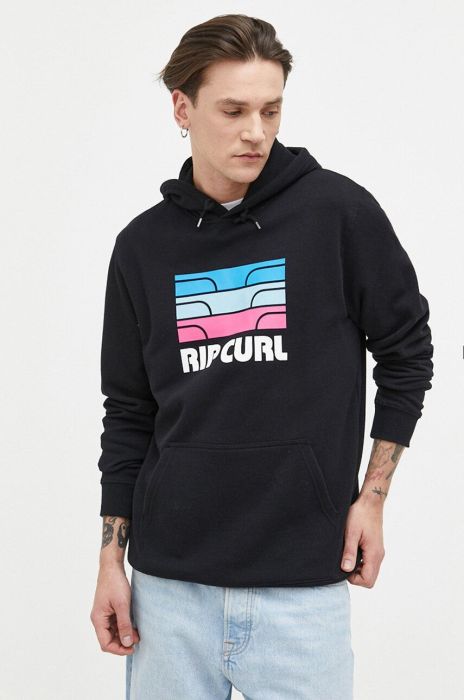 Кофта Rip Curl чоловіча колір чорний з капюшоном з принтом (3212810)