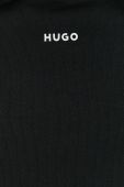 Бавовняна кофта HUGO чоловіча колір чорний з капюшоном однотонна (3127748)