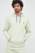 Бавовняна кофта PS Paul Smith чоловіча колір зелений з капюшоном однотонна (2995688)