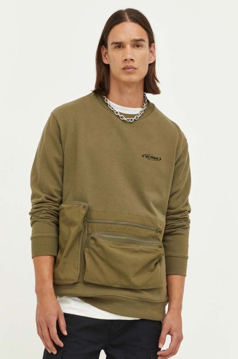 Бавовняна кофта DC x Star Wars чоловіча колір зелений з аплікацією