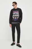 Бавовняна кофта Just Cavalli чоловіча колір чорний з принтом (3229853)