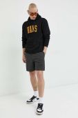 Бавовняна кофта Vans чоловіча колір чорний з капюшоном з принтом (3077255)
