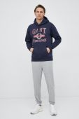Кофта Gant чоловіча колір синій з капюшоном з принтом (3094392)
