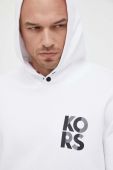 Кофта Michael Kors чоловіча колір білий з капюшоном з принтом