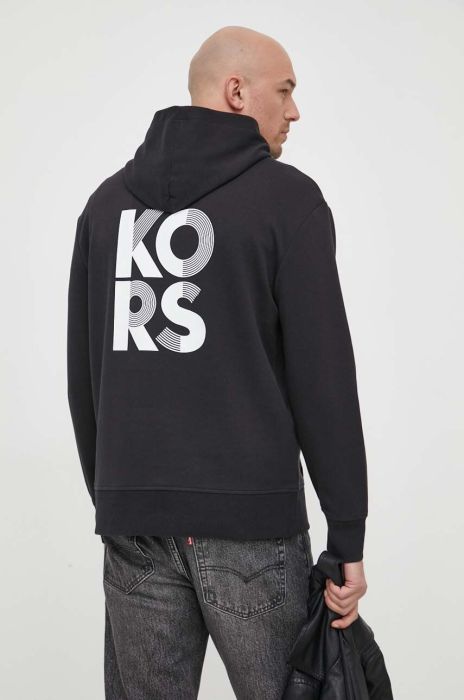 Кофта Michael Kors чоловіча колір чорний з капюшоном з принтом (3247424)