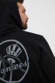 Кофта 47brand MLB New York Yankees чоловіча колір чорний з капюшоном з принтом (3283818)