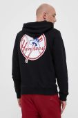 Кофта 47brand MLB New York Yankees чоловіча колір чорний з капюшоном з принтом (3259226)