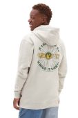 Бавовняна кофта Vans чоловіча колір бежевий з капюшоном з принтом (3077297)