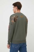 Кофта Alpha Industries чоловіча колір зелений з принтом