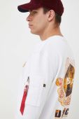 Кофта Alpha Industries x Nasa чоловіча колір білий з принтом