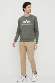 Кофта Alpha Industries чоловіча колір зелений з принтом 178302.432-VintageGre