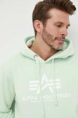 Кофта Alpha Industries чоловіча колір зелений з принтом 178312.43-Mint