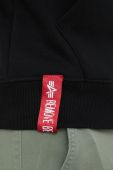 Кофта Alpha Industries чоловіча колір чорний з капюшоном з принтом (3122336)