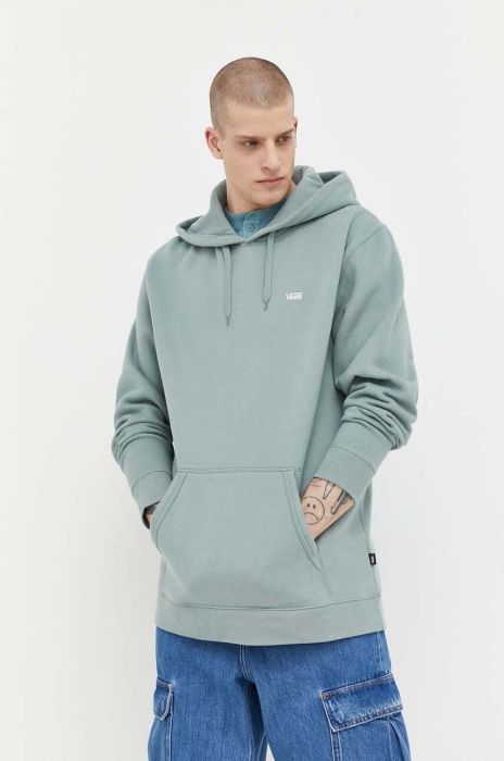 Кофта Vans чоловіча колір зелений з капюшоном з аплікацією