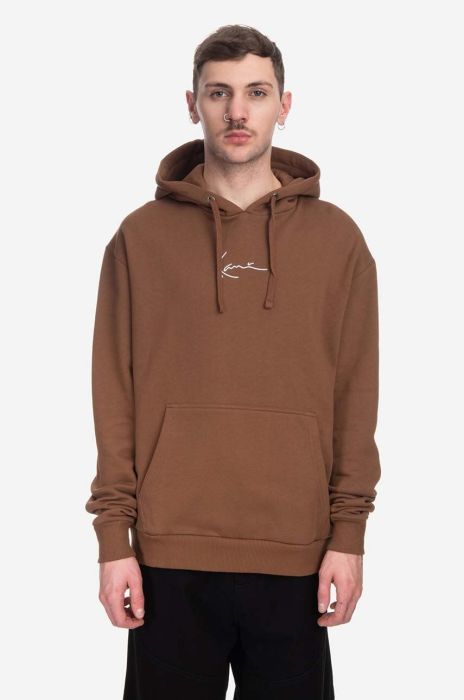 Кофта Karl Kani чоловіча колір коричневий з капюшоном з принтом 6021502-brown