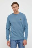 Бавовняна кофта Lyle & Scott чоловіча  однотонна колір блакитний