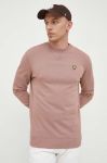 Бавовняна кофта Lyle & Scott чоловіча колір рожевий однотонна