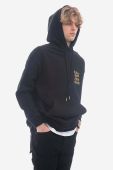 Бавовняна кофта KSUBI чоловіча колір чорний з капюшоном візерунок MRHC22FL01-black