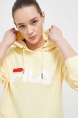 Кофта Fila колір жовтий з капюшоном з принтом