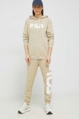Кофта Fila колір бежевий з капюшоном з принтом (3022236)