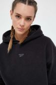 Кофта Reebok Classic колір чорний з капюшоном однотонна