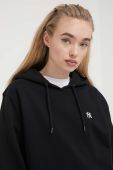 Кофта 47brand MLB New York Yankees колір чорний з капюшоном з аплікацією