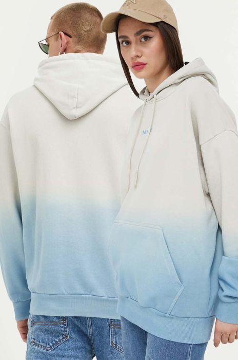 Бавовняна кофта Nicce з капюшоном колір блакитний
