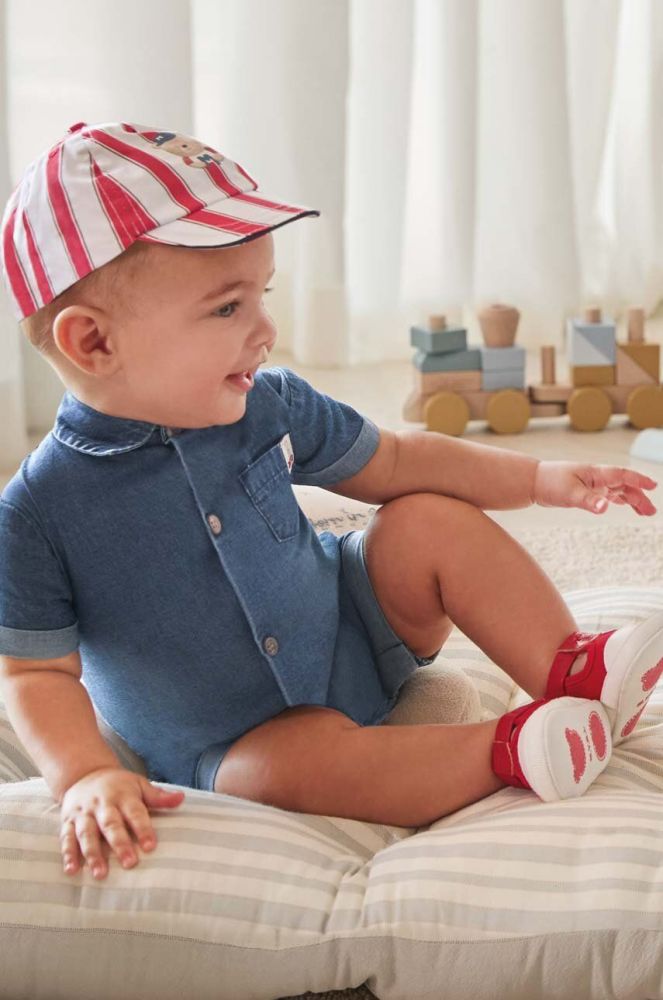 Бавовняний ромпер для немовлят Mayoral Newborn колір блакитний (3112298)