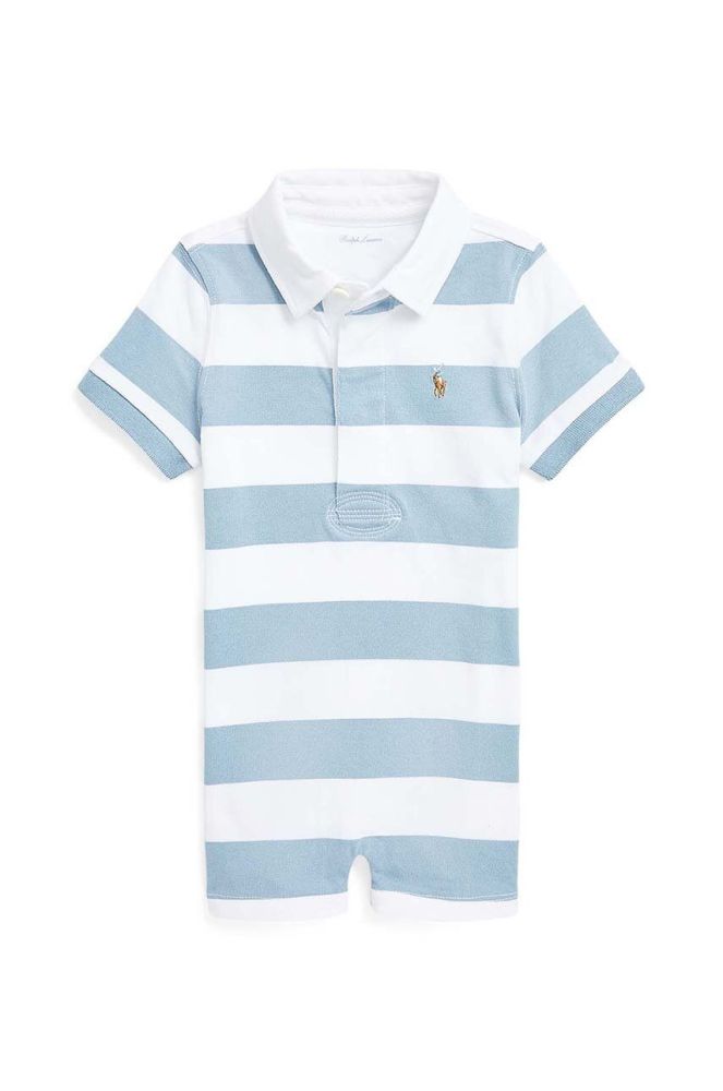 Бавовняний ромпер для немовлят Polo Ralph Lauren колір блакитний (2950920)