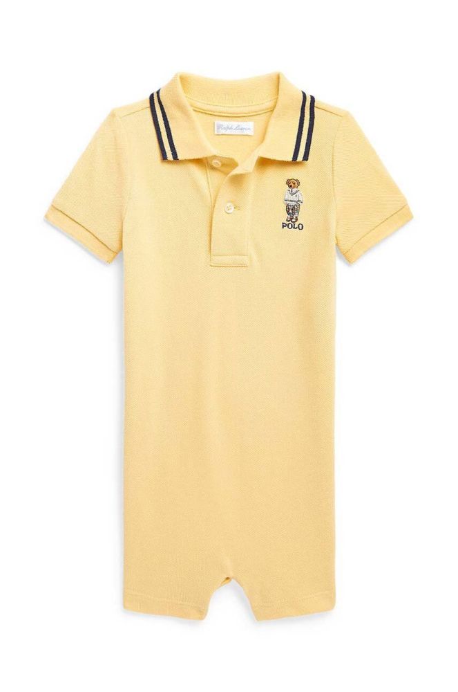 Бавовняний ромпер для немовлят Polo Ralph Lauren колір жовтий (3018358)