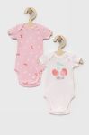 Дитяче бавовняне боді United Colors of Benetton 2-pack колір рожевий (3184792)