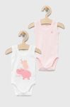 Дитяче бавовняне боді United Colors of Benetton 2-pack колір рожевий (3184819)