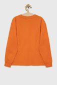 Дитячий бавовняний лонгслів Fila колір помаранчевий з аплікацією